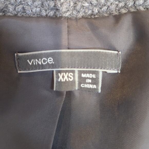 Vince Wool Tweed and Leather Jacket Gray and Black Size XXS - Picture 7 of 16